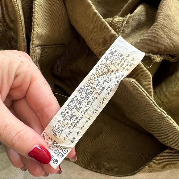 Khaki Zara Linen Shorts - S - Picture 4 of 4